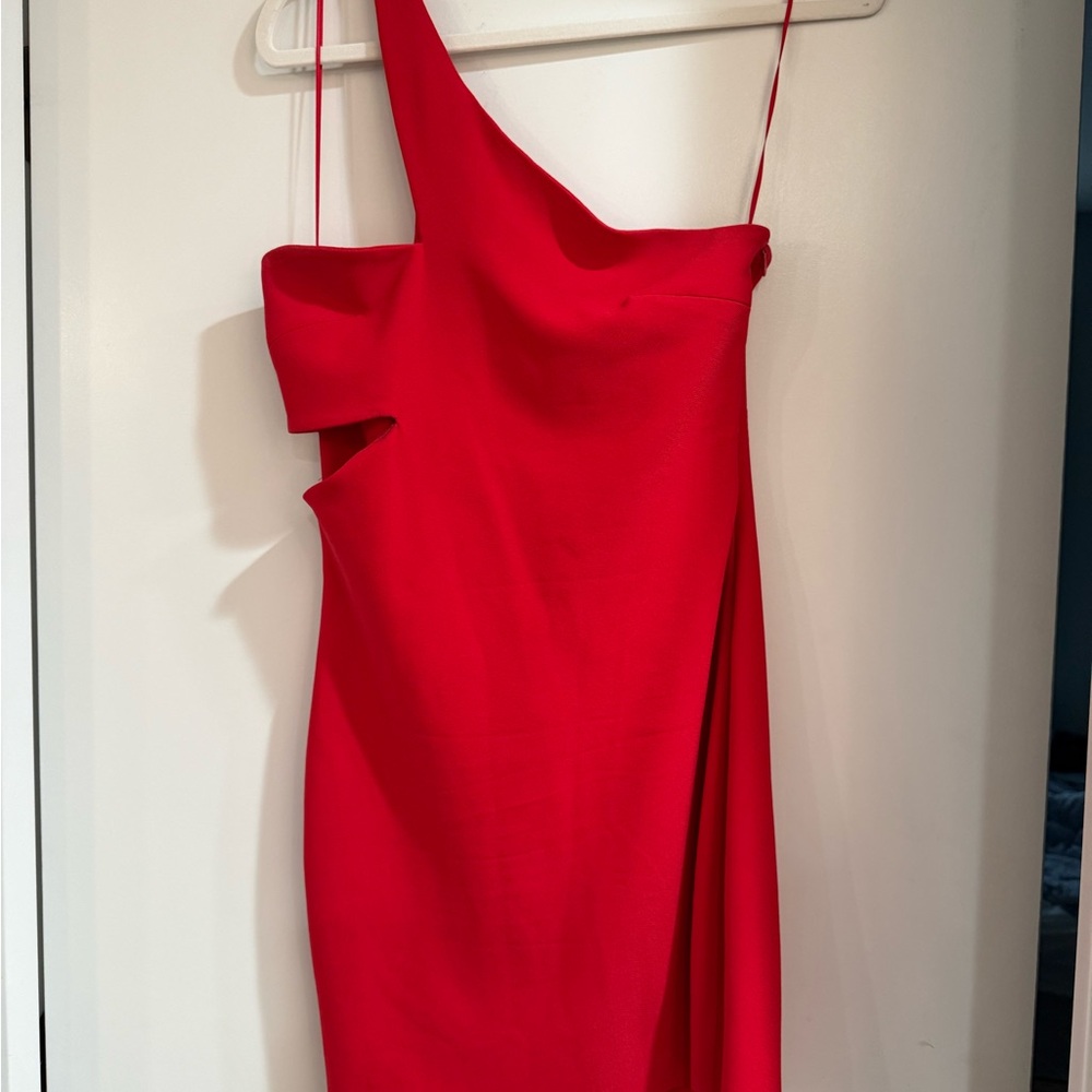 Amanda Uprichard One-Shoulder Scarlet Dress - Picture 8 of 8